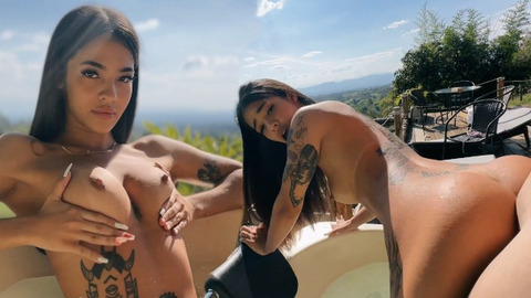 Raunchy jacuzzi sex romp