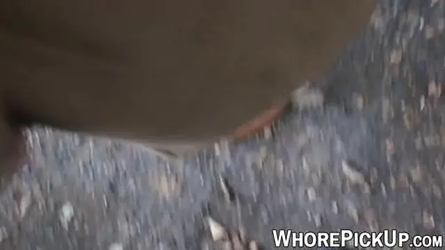 Hooker in sexy stockings picked up and fucked hard