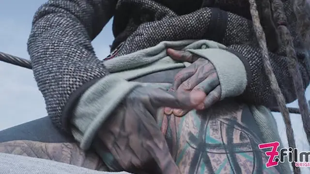 Tattoo Couple caught while wild ANAL public sex on a ruine