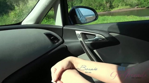 After hiking with Bailey Brooke, she gives you head in the vehicle.