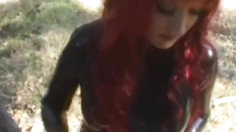 Lesbian Latex Playouts: Aradia & Krissy BDSM Outdoors
