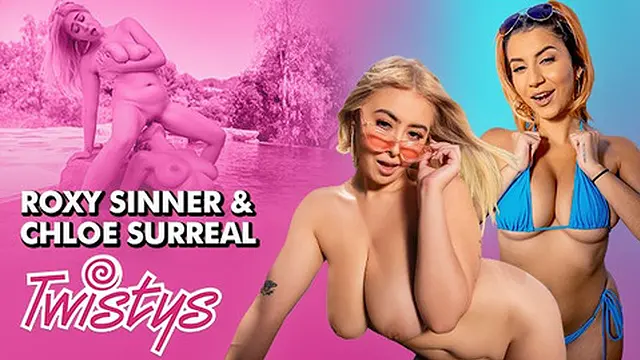 Twistys - Chloe Surreal Jumps Into The Pool With Roxie Sinner And Starts Fingering👉 Her Wet Pussy🌮️