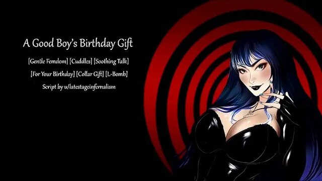 Birthday femdom: toys and big boobs