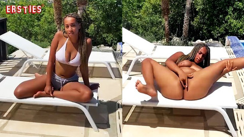 Schönheitskönigin Naomi, 18, genießt ihr Poolbad mit Leidenschaft
