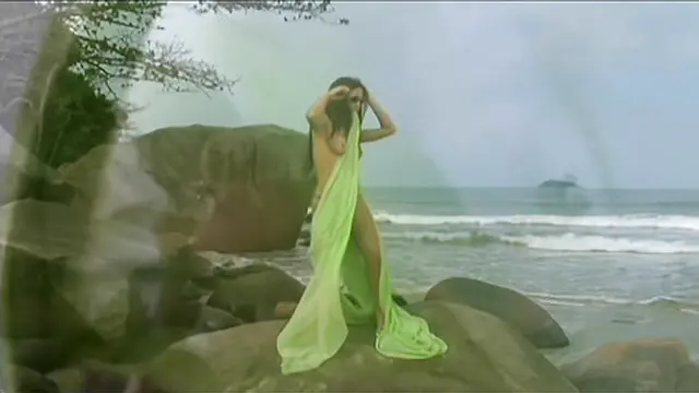 The Scenery Is Amazing As Two Hot Sluts Share A Big Cocked Dude By The Sea- AssMania