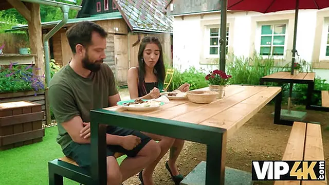 VIP4K Latina beauty seduced by mature men′s touch