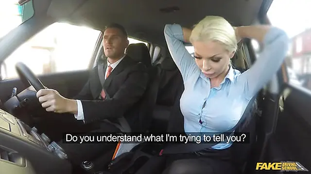 Spilling load in her slit - Fake Driving School Full Scene