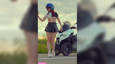 Girl on a motorcycle